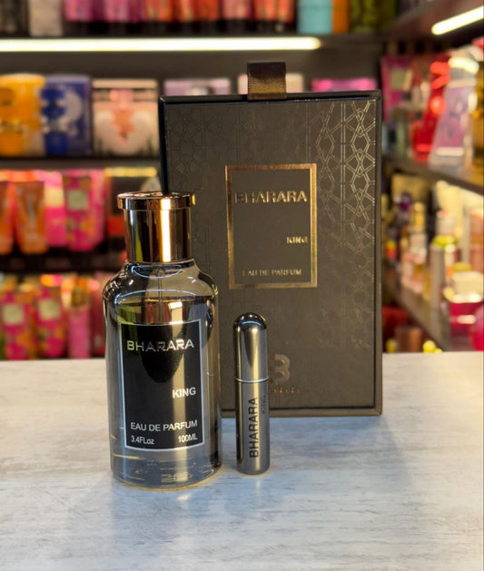 Perfume Bharara King – Eau de Parfum  - 100ml  Aroma: Elegante, varonil y poderoso 💪🔥 con notas amaderadas y especiadas que dejan huella